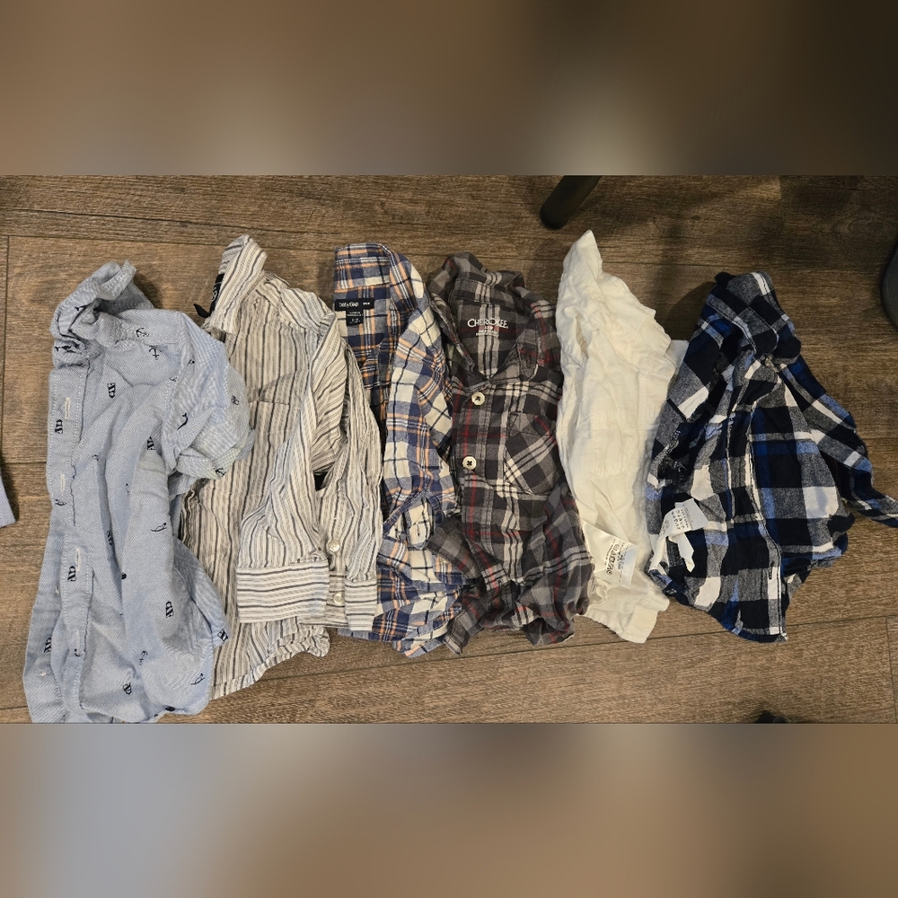 Kids Plaid and Striped Shirt Set